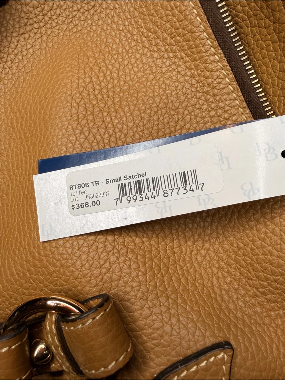 Dooney & Bourke Toffee Pebbled Leather Florentine Satchel